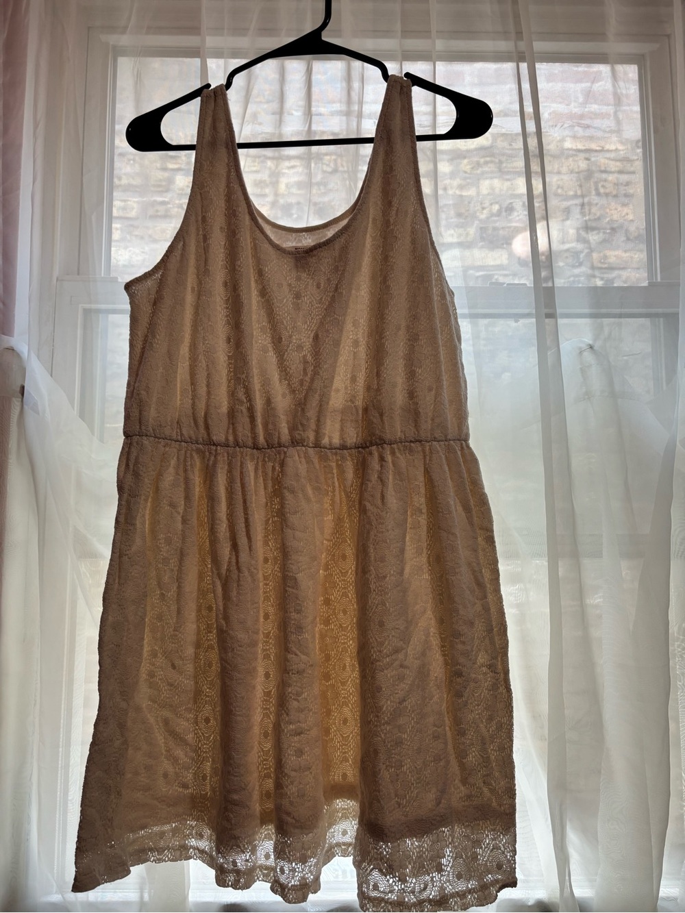 Mossimo Supply Co. Beige Lace Mini Dress